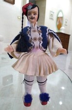 Pupazzo personaggio vintage Greco costume ballo sirtaki souvenir chitoniskos 