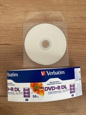 1 DVD+R DL VERBATIM STAMPABILI 8,5 GB 8X DUAL LAYER HUB PRINT + REGALO 5 BUSTINE
