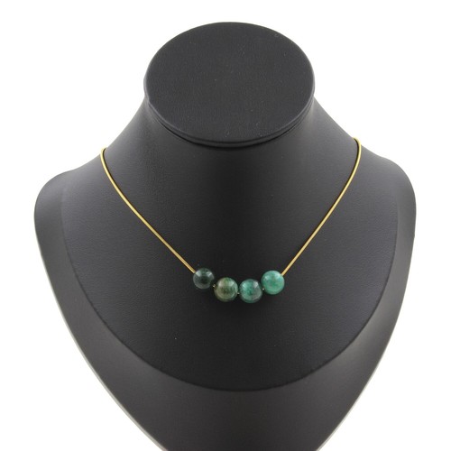 Collana perle mica verde - 4, di