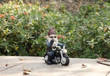 Statua Motociclista Gnomo