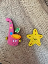 2 CALAMITE STELLA SASSOFONO PER FRIGORIFERO LAVAGNA DECORO SOUVENIR DA REGALARE