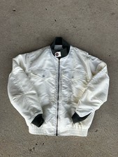 RARE! vintage AVIREX Military Cream Bomber FLIGHT Lined Jacket sz 38 M -USA Made