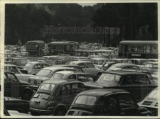 1970 Stampa Foto Traffico Backup all'incrocio "La Macchina da Scrivere" a Roma, Italia