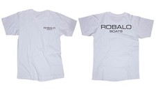 T-shirt bianca Robalo Boats barca a motore