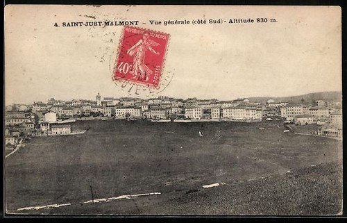 Cpa saint just - saint-just-malmont,, vue
