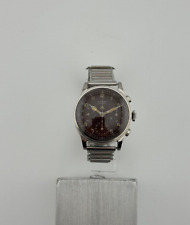 Juvenia Chronograph Valjoux 71 Staybrite Case Brown Dial Vintage TOP