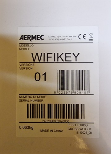 Aermec wifi key - aermec, wi-fi
