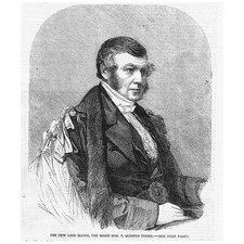 THOMAS QUESTED FINNIS Lord Mayor di Londra - Stampa antica 1856