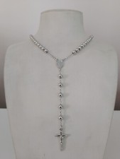 COLLANA ROSARIO ORO BIANCO 750