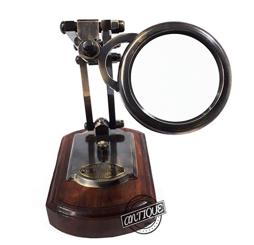 Desk magnifier brass - desk,
