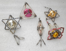 5 antiche decorazioni natalizie vintage in vetro tubolare decorazioni...