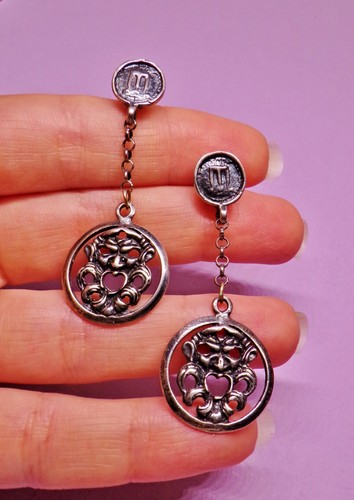Argento 925 orecchini maschere - 925,