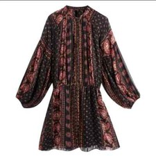 Abito medio Zara nero magenta