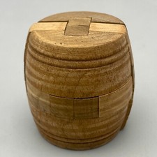 Rompicapo gioco logica in legno "Barile" 1970 ca