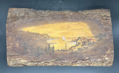 Vtg wood slab - vtg, sailboat