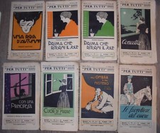 Lotto di 20 Libri : ROMANZO MENSILE "PER TUTTI" ; Ed. Pro Familia 1921 / 1932