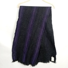 Sciarpa Hugo Boss pura lana colore nero e viola fantasie a righe 