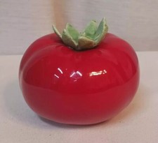 Hyperrealistic Handblown Glass Tomato Sculpture Art Glass Studio Ceramic Stem