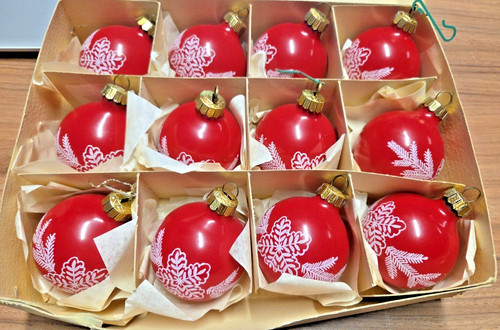 Palline natale rdt rosse - 12, di