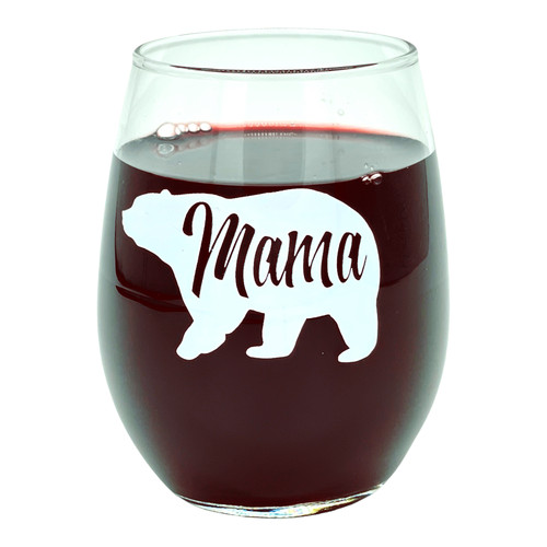 Bicchiere vino mamma orso