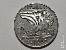 MONETA 50 CENTESIMI REGNO D'ITALIA 1941 VITT. EM. III RE E IMP. MAGNETICA