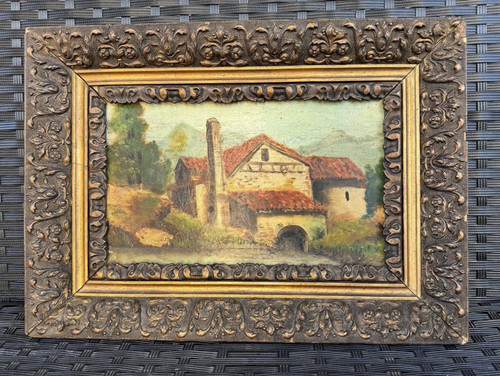 Antico dipinto olio - olio, su