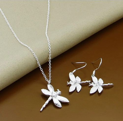 Collana orecchini libellula