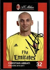 cartolina postcard Calcio Milan con Autografo 2010/11.  - Abbiati