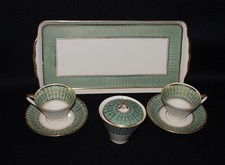 SET 2 TAZZINE CAFFE' E ZUCCHERIERA CON VASSOIO IN PORCELLANA TEDESCA