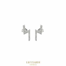 Orecchini donna fulmine oro bianco 18kt e diamanti