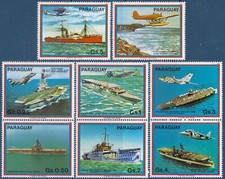 Paraguay 1983 navi, portaerei, barche, marina, aerei, trasporto, libbre MNH