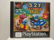 3, 2, 1 La Prima Corsa Dei Puffi PlayStation 1 PS1 Sony Buone Condizioni