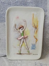 Vintage Piattino Ballerina Ceramica firmata Adriano Colombo Lo Scricciolo