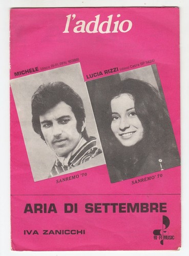 Spartito lucia rizzi addio - lucia, l'addio