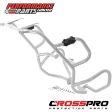 Set barre antiurto motore alluminio bianco BMW R1200GS Adventure 2011 11 CrossPro