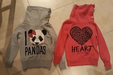 lotto 713b stock 2 felpe bimba bambina rosa grigio 8-10 anni