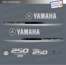 Adesivi motore marino fuoribordo Yamaha 250 cv four stroke loghi neri stickers