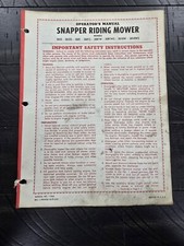 Snapper Motofalciatrice Comet Serie 2652 2681 3010W 3081W Manuale Ricambi Operatore
