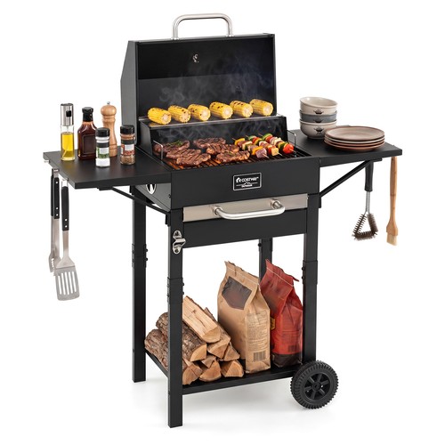 Charcoal grill side - w/2,