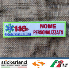 Toppa Patch 118 SOCCORSO SANITARIO con NOME PERSONALIZZATO CON VELCRO M+F