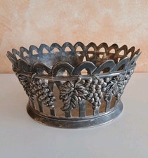 Vecchio Cesto Porta Vivande O Porta Vaso In Ferro Argentato.