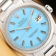 OROLOGIO ROLEX UOMO DATEJUST ORO BIANCO 18K ACCIAIO INOX AQUA BLUE OYSTER