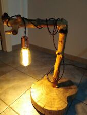 Lampada legno artigianale soggiorno letto PEZZO UNICO NN PERDERE TEMPO VINTAGE
