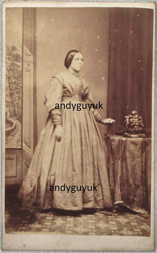 Cdv lady bowl - lady, fruit