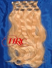 ESTENSIONE CAPELLI INDIANO REMY 14 CLIP 16 "X 28" lungo BIONDO DORATO 100% CLIP UMANO