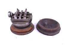 Vecchia Morsa a Sfera Massiccia Acciaio Officina Meccanico 9,8kg Base Pelle