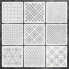 Kit di 9 stencil Sashiko per