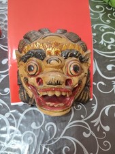 MASCHERA ANTICA IN LEGNO PITTURATA A MANO SECONDO ME E BRASILIANA