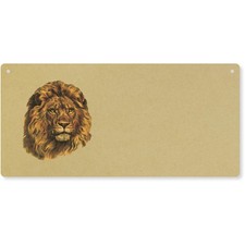 'Ritratto di leone' grande targa da parete in legno / insegna per porta (DP00072925)