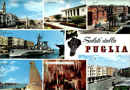 Cartolina puglia autografata - cartolina,